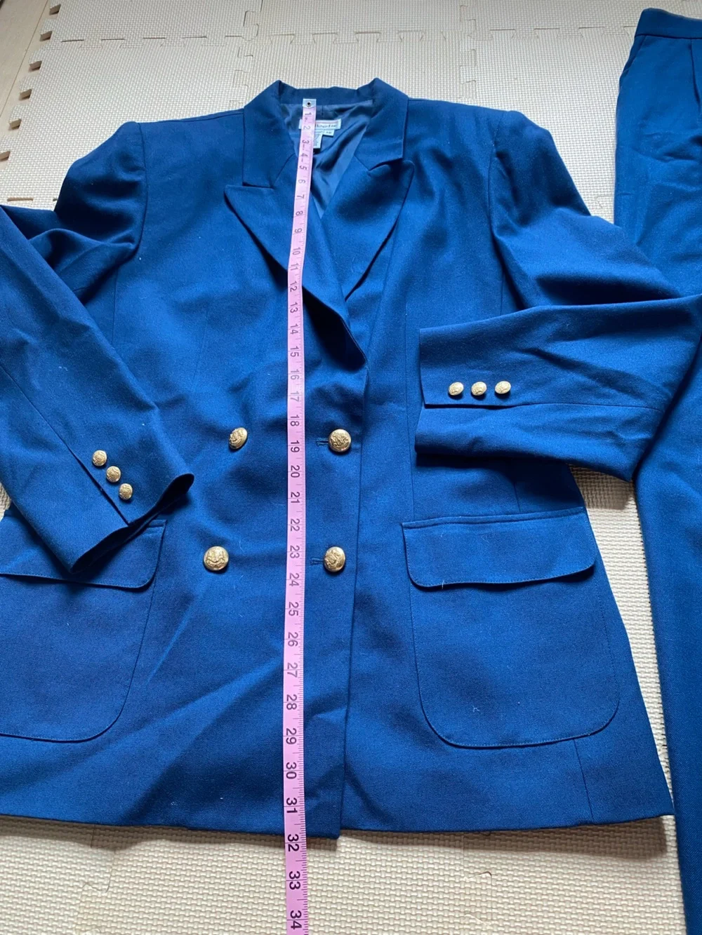 Talbots Classic Double-Breasted Navy Blazer & Trousers Set Size 16